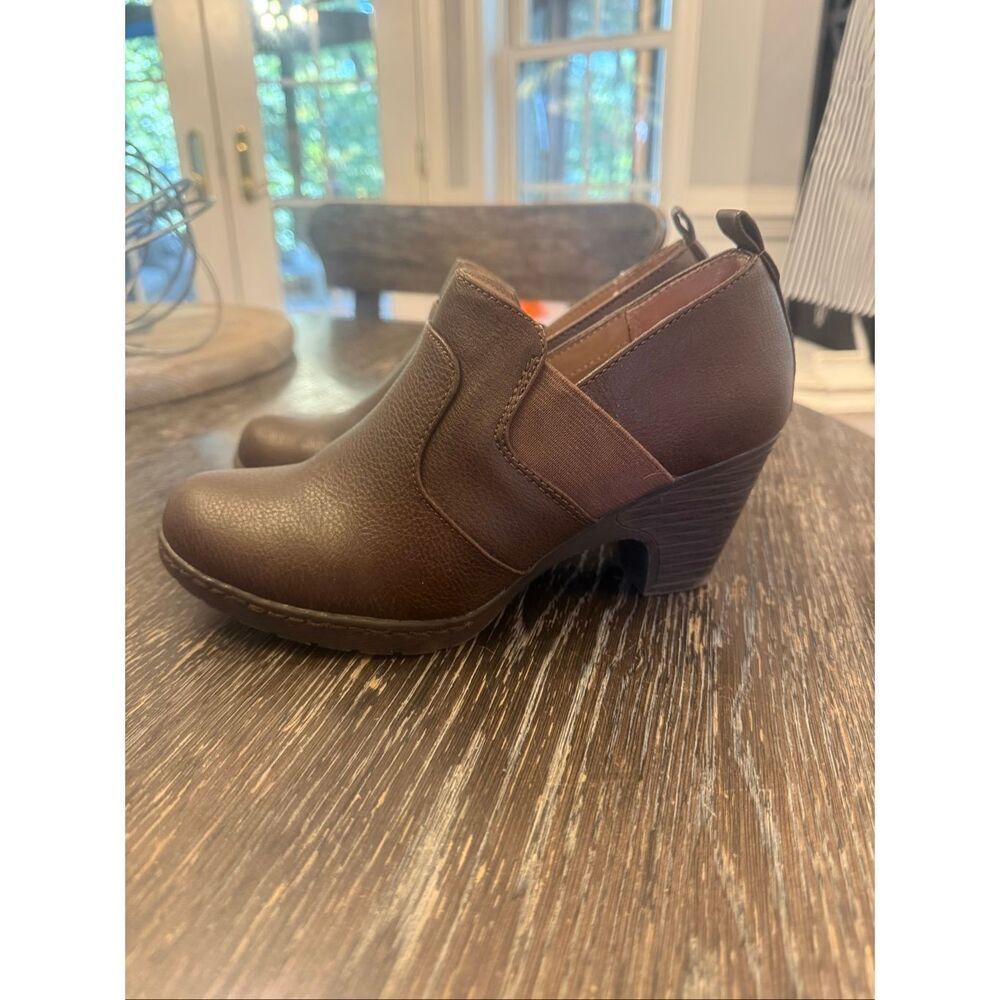 Croft & Barrow Ortholite Low Heel Brown Faux Leather Booties sz 6 EUC - Picture 5 of 8